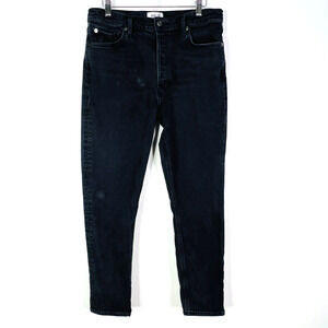 AGOLDE Nico High Rise Slim‎ in Black Button Fly Size 30